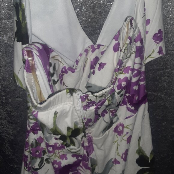 Floral Halter Mini Party Dress - Picture 6 of 7